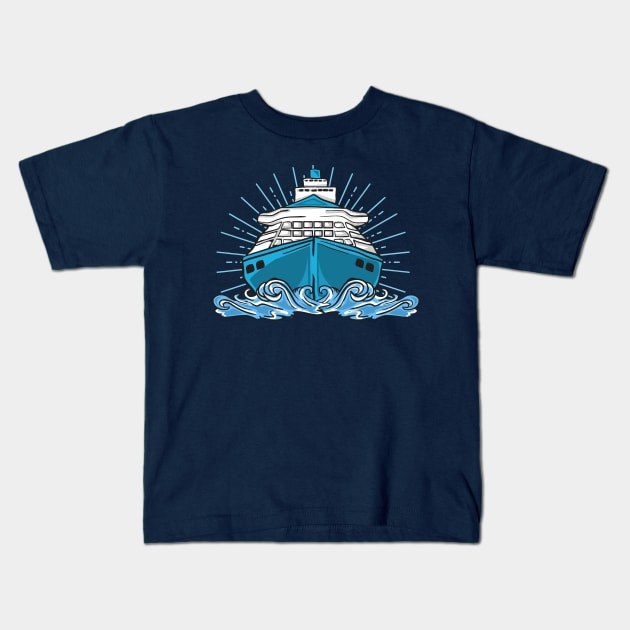 Cruise Cruising Ship Vacation Boat Trip Ocean Kids T-Shirt by Shirtbubble